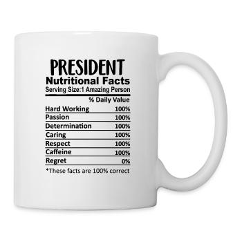 Président Nutrition Facts Drôle - Mug blanc - blanc - Droite