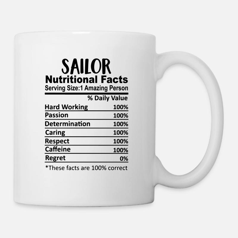 Sailor Nährwertangaben Lustig - Tasse - Weiß