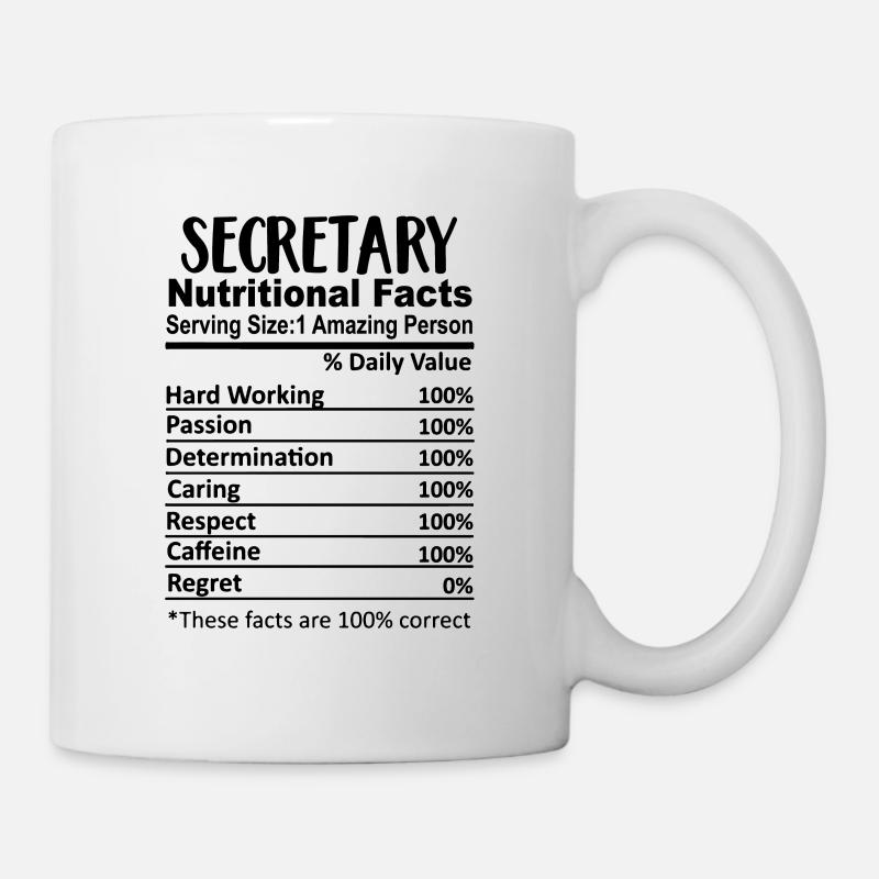 Sekretär Nährwertangaben Lustig - Tasse - Weiß