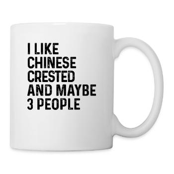 J'aime le chien chinois à crête et peut-être 3 personnes - Mug blanc - blanc - Droite