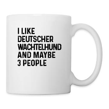 Ich mag Deutscher Wachtelhund und vielleicht 3 Leute - Tasse - Weiß - Rechts