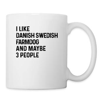 J’aime le chien de ferme suédois danois et peut-être 3 personnes - Mug blanc - blanc - Droite
