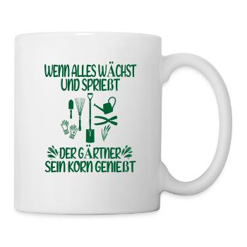 Gärtner Spruch Garten Humor Gartenarbeit Geschenk - Tasse - Weiß - Rechts