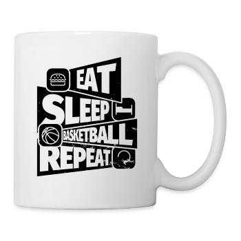 Basketball funny saying: Eat, Sleep - Mug - white - Right