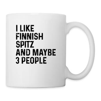 J'aime le Spitz finlandais et peut-être 3 personnes amoureux des chiens - Mug blanc - blanc - Droite
