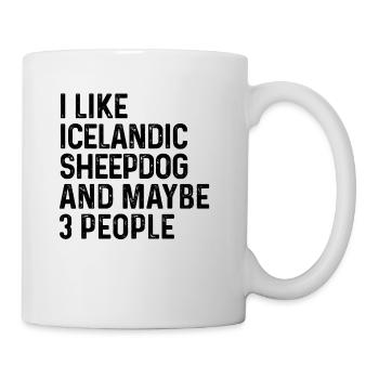 J’aime le chien de berger islandais et peut-être le chien de 3 personnes - Mug blanc - blanc - Droite