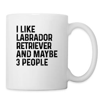 J’aime Labrador Retriever et peut-être 3 personnes Chien - Mug blanc - blanc - Droite