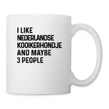 J’aime Nederlandse Kooikerhondje et peut-être 3 - Mug blanc - blanc - Droite
