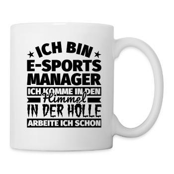 E-Sports Manager Geschenk lustig Himmel Hölle - Tasse - Weiß - Rechts