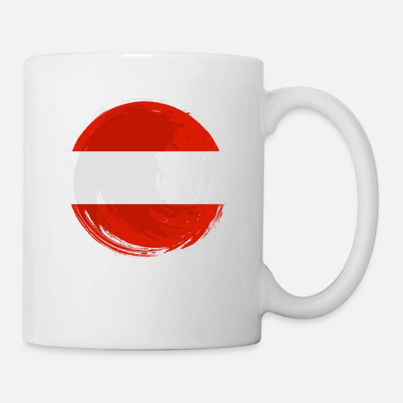 Drapeau de l’Autriche Drapeau autrichien AT - Mug blanc - blanc