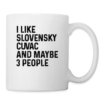 J’aime Slovensky Cuvac et peut-être 3 personnes chien - Mug blanc - blanc - Droite