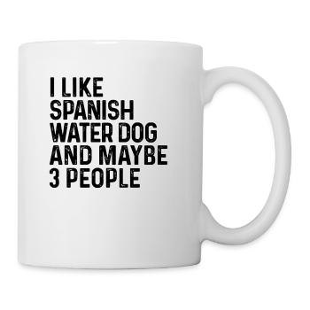Ich mag spanischen Wasserhund und vielleicht 3 Personen Hund - Tasse - Weiß - Rechts