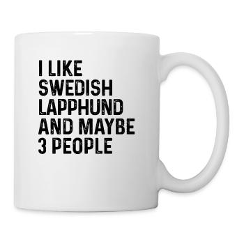 J’aime le lapphund suédois et peut-être 3 personnes chien - Mug blanc - blanc - Droite