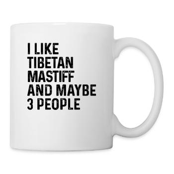 J’aime le dogue tibétain et peut-être le chien de 3 personnes - Mug blanc - blanc - Droite