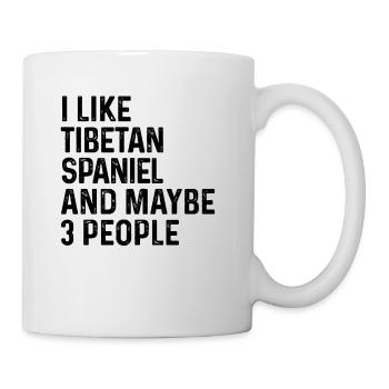 J’aime l’épagneul tibétain et peut-être le chien de 3 personnes - Mug blanc - blanc - Droite