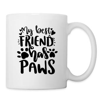 My best friend has paws cats cat possessions - Mug - white - Right