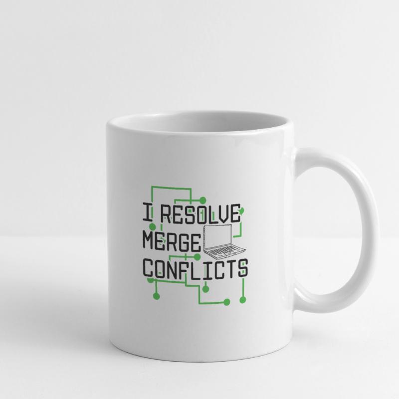 I Resolve Merge Conflicts Coder Software Developer Tasse