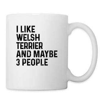 J’aime Welsh Terrier et peut-être 3 personnes amoureux des chiens - Mug blanc - blanc - Droite