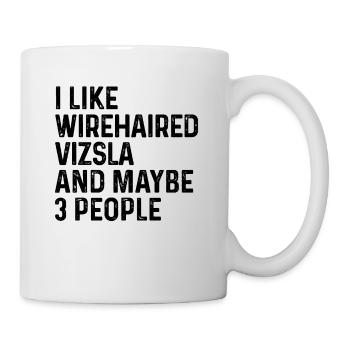 J’aime Wirehaired Vizsla et peut-être 3 personnes Chien - Mug blanc - blanc - Droite