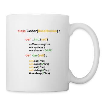 Class Coder Base Human Programming Coder Computer - Tasse - Weiß - Rechts
