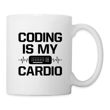 Coding Is My Cardio Programming Coder Computer Gee - Tasse - Weiß - Rechts