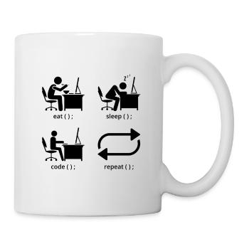 Eat Sleep Code Repeat Coder Programmer Software De - Tasse - Weiß - Rechts