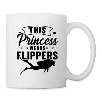 This Princess Wear Flippers Diver Scuba Diver Divi - Tasse - Weiß - Rechts
