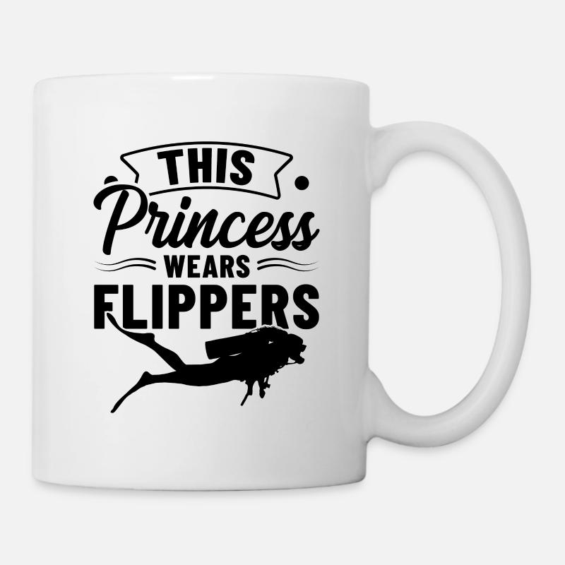 This Princess Wear Flippers Diver Scuba Diver Divi - Tasse - Weiß