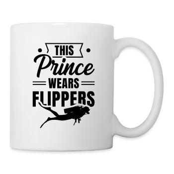 This Prince Wears Flippers Diver Scuba Diver Divin - Tasse - Weiß - Rechts