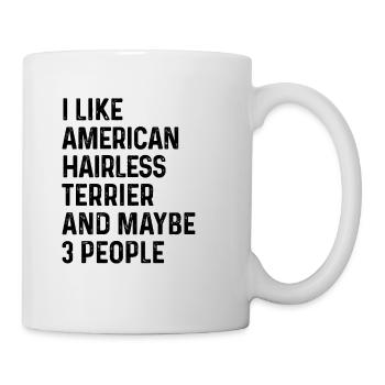 J’aime American Hairless Terrier et peut-être 3 - Mug blanc - blanc - Droite
