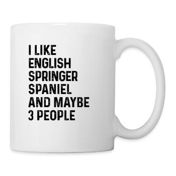Ich mag englischen Springer Spaniel und vielleicht 3 - Tasse - Weiß - Rechts