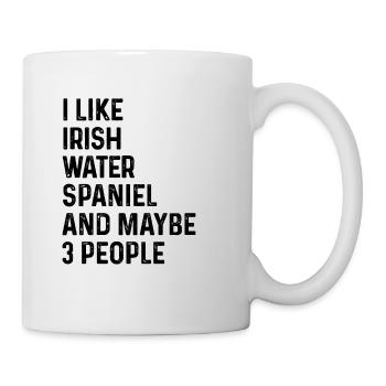 J’aime l’épagneul d’eau irlandais et peut-être le chien de 3 personnes - Mug blanc - blanc - Droite