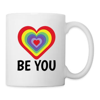 Be You Gay Pride Lgbtq Rainbow Transgender Bisexua - Tasse - Weiß - Rechts