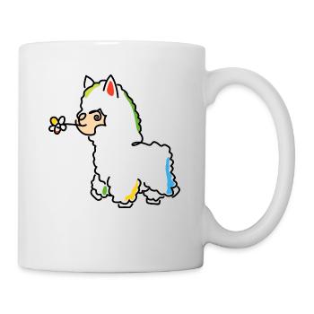 Alpaga coloré - Mug blanc - blanc - Droite