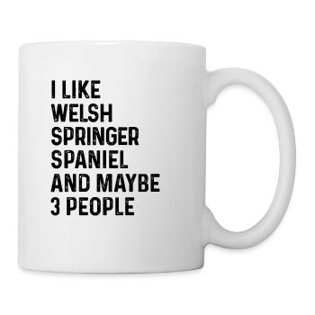 J’aime Welsh Springer Spaniel et peut-être 3 personnes - Mug blanc - blanc - Droite