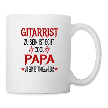 Gitarrist Papa Vater Spruch Rocker E-Gitarre - Tasse - Weiß - Rechts