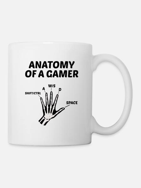 Anatomy Of A Gamer Video Game Player Gaming Pc Con - Tasse - Weiß