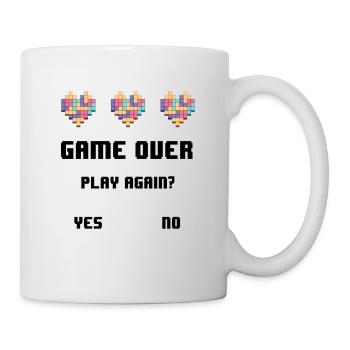 Game Over Play Again Yes No Video Game Player Gami - Tasse - Weiß - Rechts