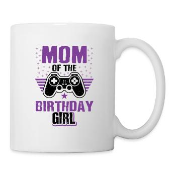 Mom Of The Birthday Girl Video Game Player Gaming - Tasse - Weiß - Rechts
