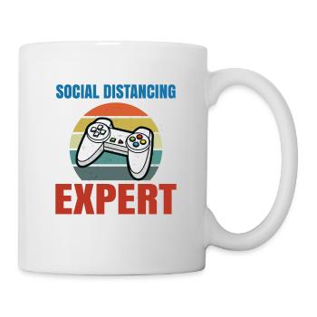 Social Distancing Expert Video Game Player Gaming - Tasse - Weiß - Rechts
