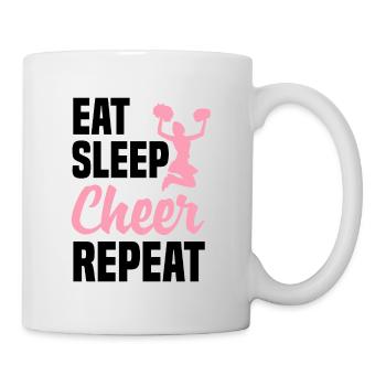 Eat Sleep Cheer Repeat Cheerleading Cheerleader Gy - Tasse - Weiß - Rechts