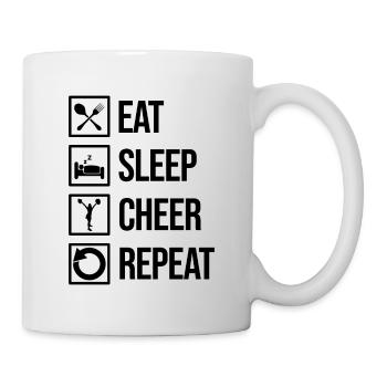 Eat Sleep Cheer Repeat Cheerleading Cheerleader Gy - Tasse - Weiß - Rechts