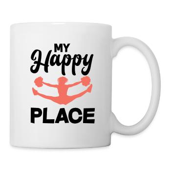 My Happy Place Cheerleading Cheerleader Gymnast Da - Tasse - Weiß - Rechts
