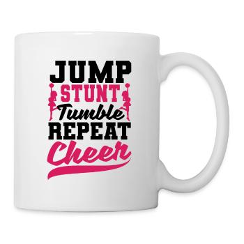 Jump Stunt Tumble Repeat Cheerleading Cheerleader - Tasse - Weiß - Rechts