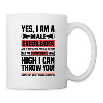 Yes I Am A Male Cheerleader Cheerleading Cheerdanc - Tasse - Weiß - Rechts