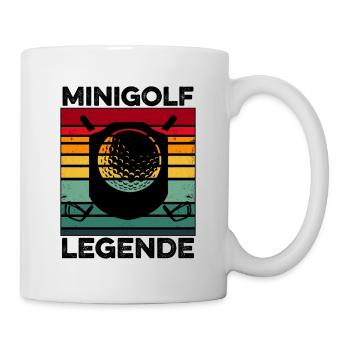 Minigolf Legende Retro Golfspieler Golfen Golfplat - Tasse - Weiß - Rechts