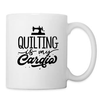 Quilting Is My Cardio Knitting Quilter Sewing Croc - Tasse - Weiß - Rechts