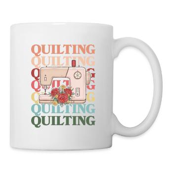 Retro Graphic Knitting Wool Quilting Stitching Sew - Tasse - Weiß - Rechts