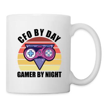 CFO By Day Gamer By Night Video Game Player Gaming - Tasse - Weiß - Rechts