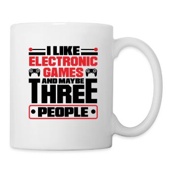 I Like Electronic Games And Maybe Thee People Vide - Tasse - Weiß - Rechts